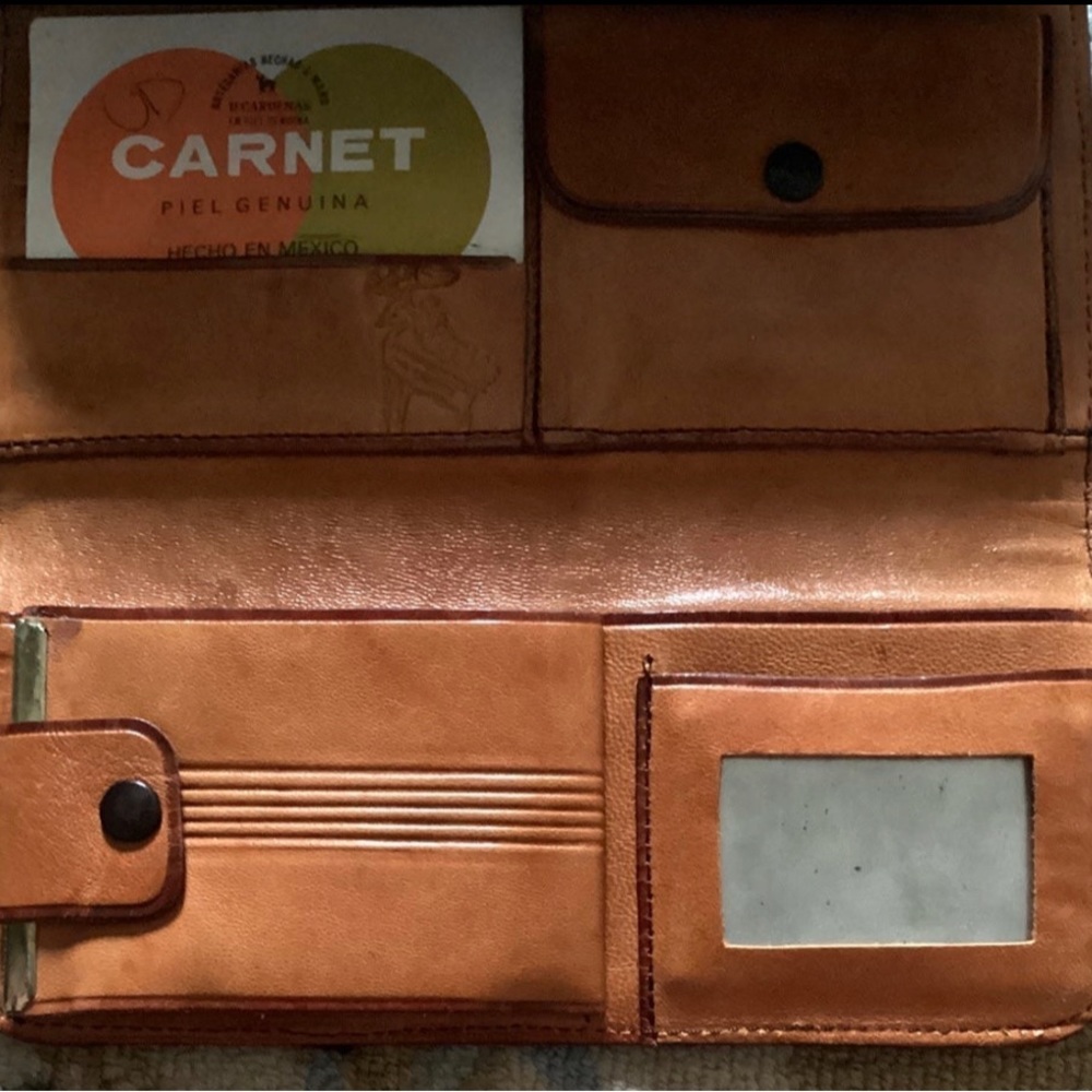 New Carnet Piel Genuina Woman Wallet Made In Mexico Hand Made Vintage 1987 . - Picture 5 of 11